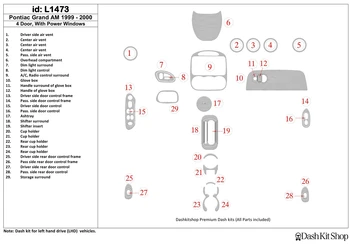 

Interior lining for Pontiac Grand Am 1999-2000. Set L1473.