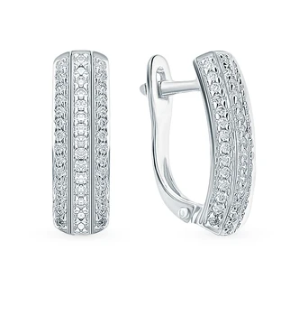 

Silver earrings with cubic zirconia sunlight sample 925