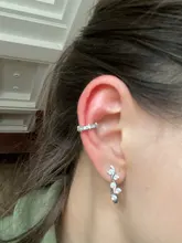 1 Uds encantador línea Clip de circonio en pendientes oreja sin Piercing pendientes de joyería