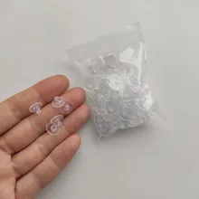 100 unids/lote pendientes de pendiente de silicona ronda enchufe de oído bloqueado tapas pendientes tapones traseros suministros para joyería DIY de la oreja