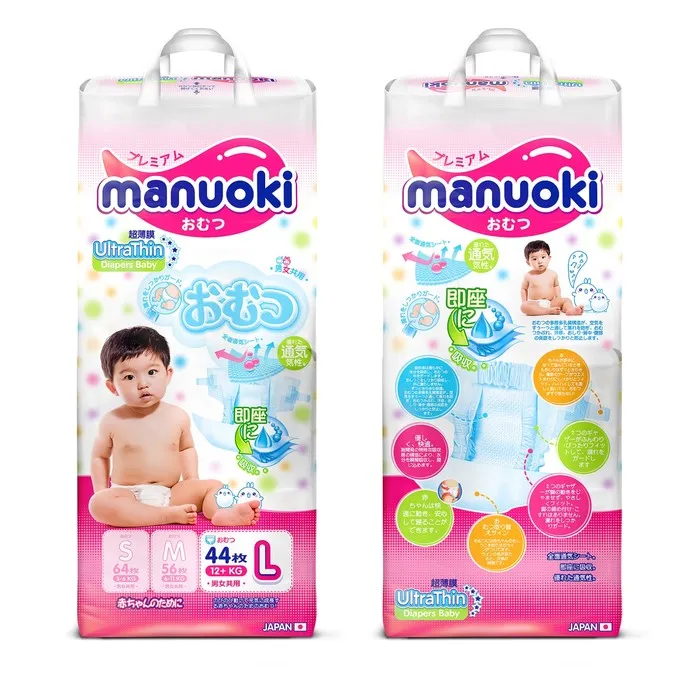 Подгузники Manuoki Ultrathin L (12+ кг)