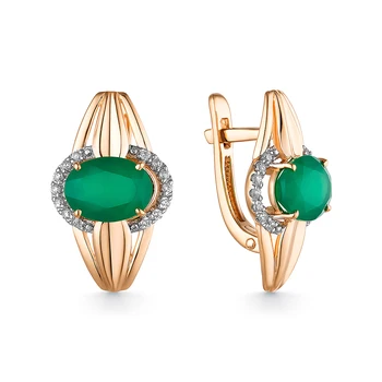 

Gold earrings with onyx and cubic zirconia sunlight sample 585