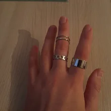 Conjunto de anillos circulares Punk para mujer, Hiphop/Rock, accesorios de dedo con índice de apertura, hebilla, anillo de cola de junta, joyería