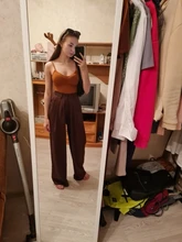 2021 Retro de Color sólido salvaje recto ancho pierna Pantalones mujer primavera nueva moda Coreana de cintura alta pantalones largos