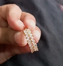 Anillo de compromiso de circonia cúbica para mujer, sortija de boda, zirconia, circonita, zirconita, Color rosa, dorado y plateado