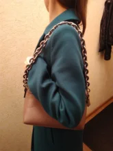 Bolsa de plástico con cadena para dama Súper elegante, bolsa de mensajero con correas para el brazo, bolso de mano, piezas para mochilas, fácil de combinar, correas de bolsa cruzada