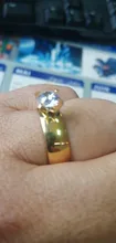 Anillo de compromiso de boda para hombre y mujer, sortija grande de acero de titanio y circón, oro de compromiso, regalo de San Valentín