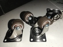 Ruedas giratorias de goma suave para muebles rueda giratoria plateada para Carro de plataforma, accesorios para el hogar, 4 Uds.