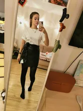 Skirt Simplee Asymmetrical High-Street-Skirts Women Summer Black Ladies Female Sash Casual