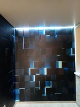 Wallpapers for Home-Decor Modern-Technology Mural Living-Room Hall 3D Cubes Blue-Light