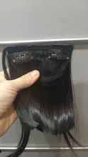 Leeons-postizo corto de pelo sintético para mujer, postizo resistente al calor, con flequillo, corto Natural, pinzas para el pelo, color negro