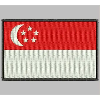 

Bandera SINGAPUR para mascarilla parche bordado Iron patch toppa ricamata gestickter patch patch brode