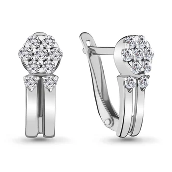 

AQUAMARINE earrings with cubic zirconia, silver 925