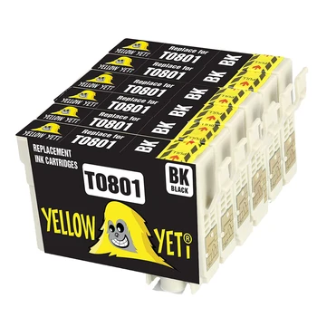 

6Black T0801 - T0806 0801 BK Compatible ink cartridge for EPSON R360 RX560 RX585 RX685 PX810FW PX830FWD PX650 PX660 Printer