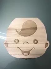 Caja de madera para dientes de bebé, organizador para dientes de leche en español/inglés/holandés/ruso/francés/italiano, almacenamiento de recuerdos para bebés, regalo