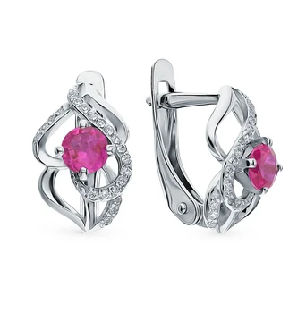 

Silver earrings with cubic zirconia sunlight sample 925 test