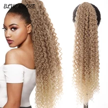 

Synthetic African Curly Ponytail Hairpieces Long Deep Wave Drawstring Ponytail Hair Extensions For Black Woman Heat Resistent