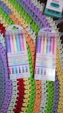 KissButy 6 unids/set resaltador pluma de doble cabeza marcador de color de la escuela suministros marcador papelería