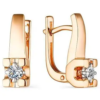 

Alcor earrings with 2 diamonds in red gold