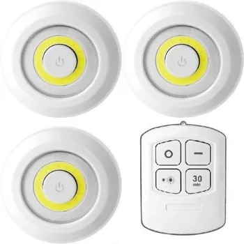 

Kit 3 LED lights round circle luminous Wheels adjustable remote control battery