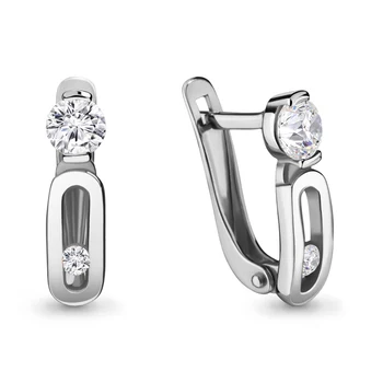 

Aquamarine earrings with Swarovski cubic zirconia, 925 sterling silver