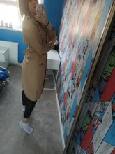 Vee Top-gabardina larga informal para mujer, prendas de vestir con doble botonadura, fajas a la moda, abrigo de oficina, elegante, diseño elegante, color sólido, 902229