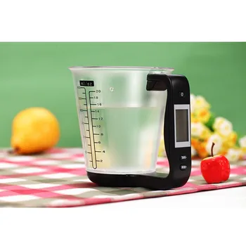 

Kitchen Measuring Cup Digital Electronic Scale with LCD Display Meal Scale for Home Multifunctional Temperature Measurement Cups