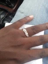 Auxauxme-Anillo de boda con diseño de onda dorada para hombre y mujer, sortija de compromiso con grabado de nombre de amantes de la boda