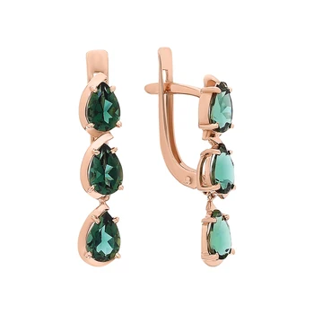 

Gold earrings with tourmaline sunlight sample 585