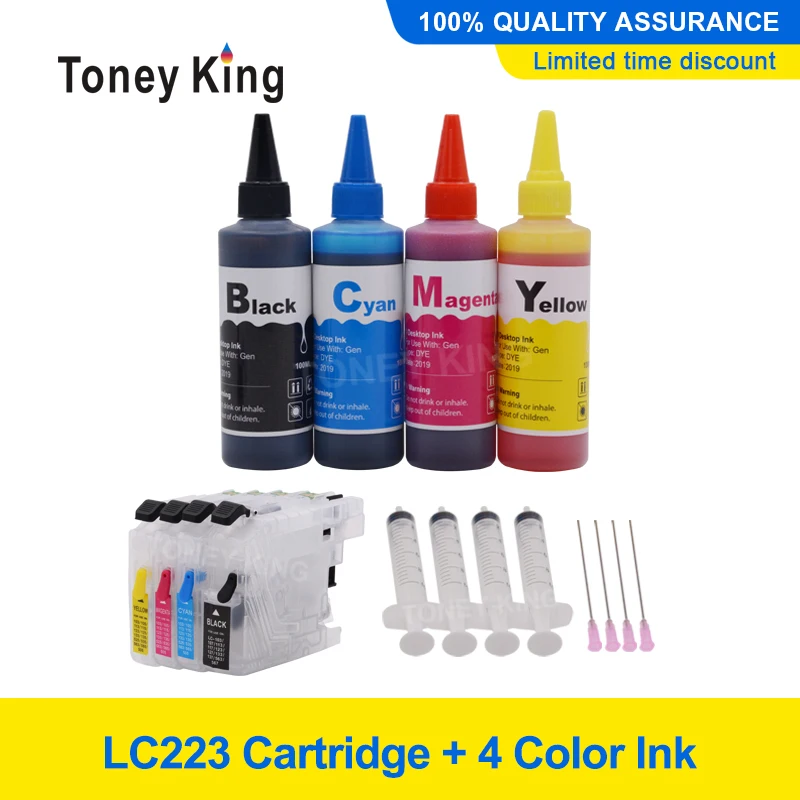 Чернильные картриджи Toney King LC223 XL для принтера Brother LC 221 223 225 227 Φ J5620DW + наборы чернил