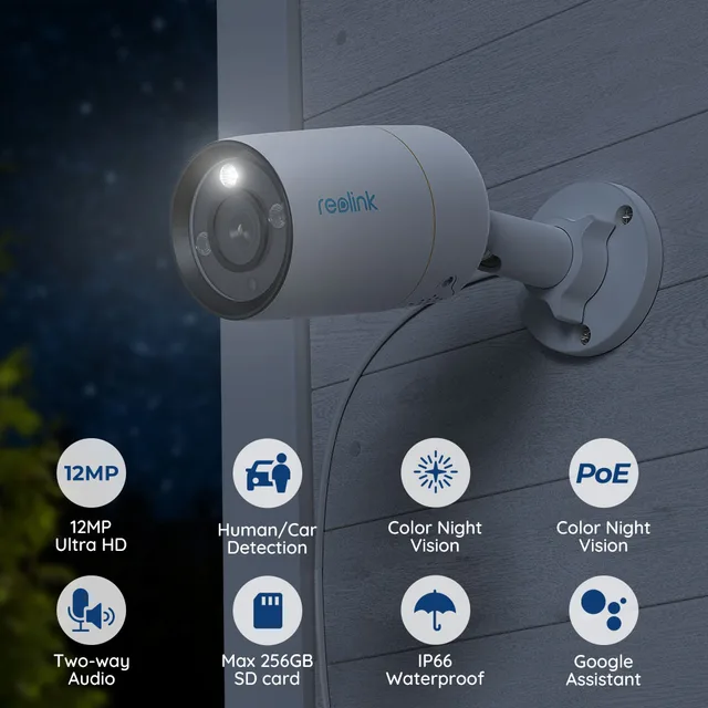Reolink 12MP Ultra HD PoE IP Camera Smart Advanced Detection & Alert Security Cam 2-way Audio Bullet&Dome Surveillance Cameras - Image 2