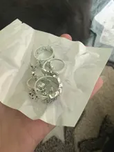 Sindlan-anillo gótico de plata para mujer, Set de 6 uds. De Anillos con diseño de corazón Punk, mariposa, Cupido, joyería femenina