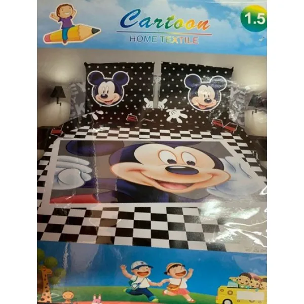 Детский комплект постельного белья Cartoon Home Textile сатин Микки Маус 1,5 сп(черный