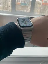 Correa de lujo para Apple watch, banda de 44mm y 40mm para iWatch de 38mm y 42mm, pulsera de reloj de acero inoxidable para Apple watch 5 6 se 3 4