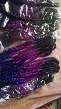 YxCheris Mambo-trenzas de pelo sintético, Pelo trenzado de ganchillo Jumbo de 22 , 120g, 20 colores ombré, morado