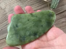 Gua Sha-Rodillo de Jade masajeador Facial 100% verdadera piedra Natural, rascador Gouache, herramientas de masaje para el cuidado de la piel