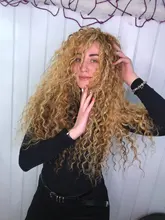 FASHION IDOL-extensiones de pelo sintético Afro para mujer, Pelo Rizado mechones Rubio degradado 24-28 pulgadas, resistente al calor, 6 uds.