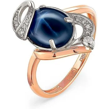 

Kabarovsky ring with sapphire and diamonds in red gold