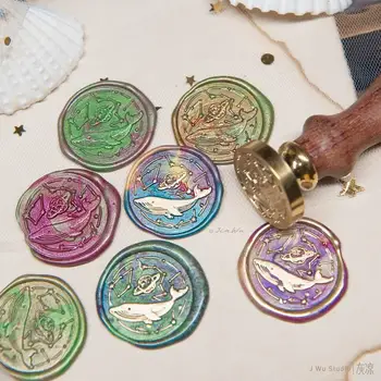 

The blue whale vintage original wax seal stamp