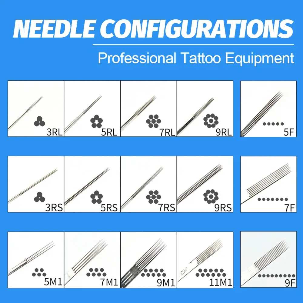 50/20//10/5PCS Sterilized Tattoo Needles 1 3 5 7 9 11 13 14 15RL RS M1 RM Tattoo Needle for Tattoo Permanent Makeup Machine 2