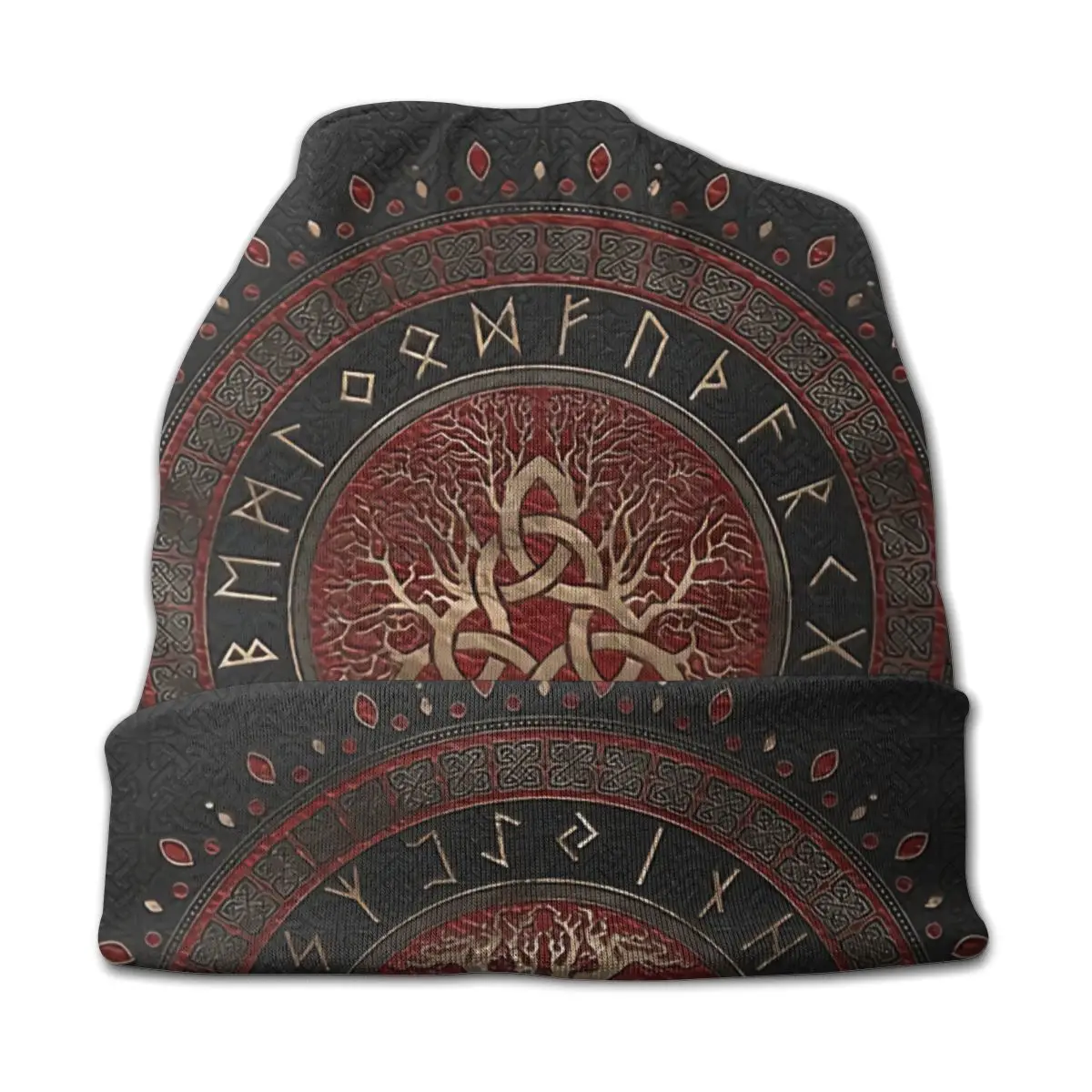 Bonnet Hats Men Women's Thin Tree Of With Triquetra Cap Street Skullies Beanies satin hair bonnet knitted hat knitted cap embroidered beanies knitted beanie cotton beanie skullies beanies cotton hat fashion beanies