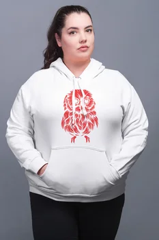 

Angemiel Wear Red Cute Owl White Women 'S Hooded Sweatshirt