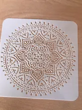 Plantilla para pintura libro de recortes colorear plantilla decorativa para álbum en relieve, Mandala redondo, geometría, manualidades, 15x15cm, paquete de 9 unidades