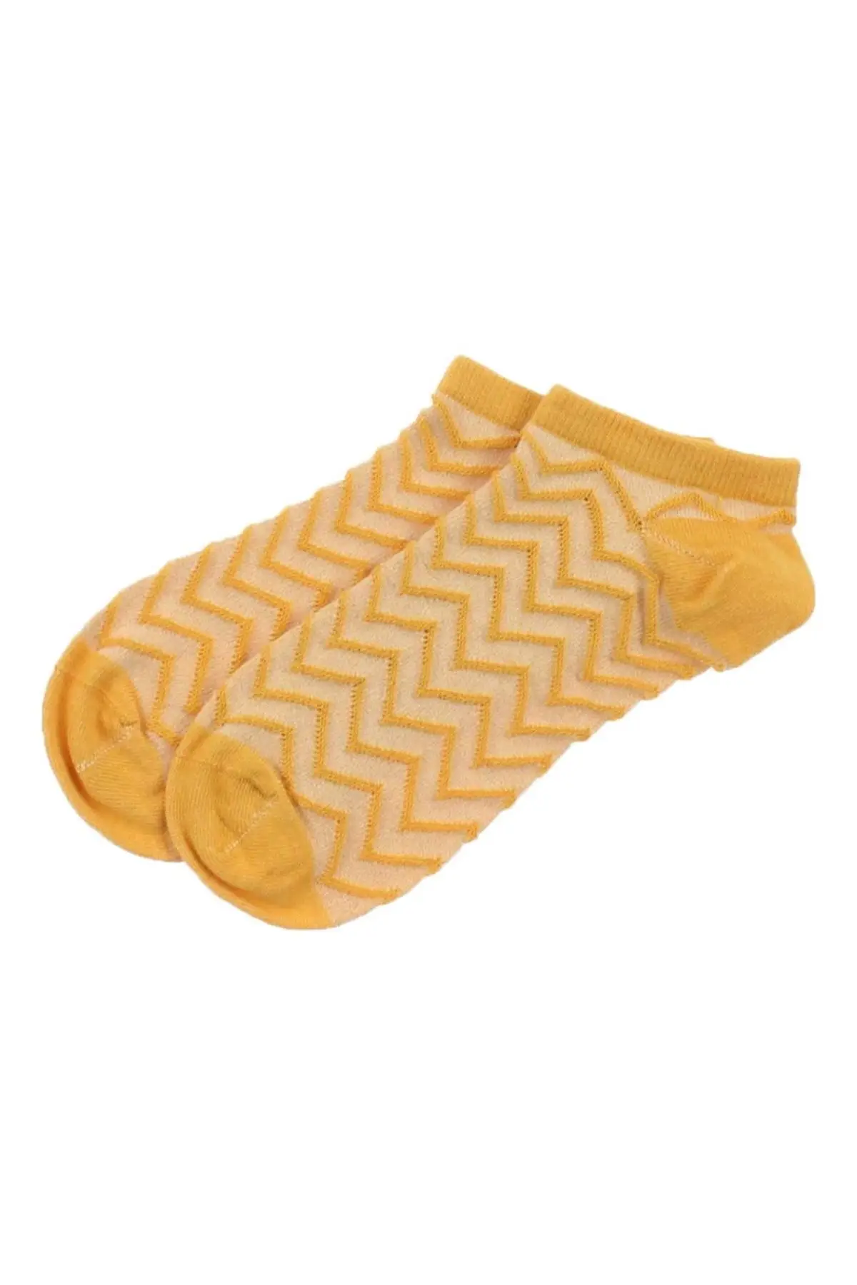 By Jawalli Women Mustard Patterned Perfumed Booties Socks 065-491-031