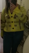 Sweaters Cardigans Checkered Plaid Colorfaith Korean Fashionable Women's Knitwears Buttons