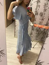 Maxi-Dress Wrap Boho Floral-Print Bodycon Ruffle High-Slit Long Sexy Hilorill Women Casual