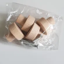 Tiradores redondos de madera Natural para cajón de armario, tiradores de armario para tirador del cajón de armario, Hardware de muebles, 4/8/12 Uds.