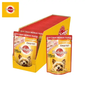 

Wet Food adult dogs small breeds Pedigree паштет with chicken, 24 PCs 80g