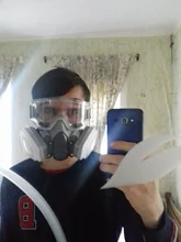 Máscara de Gas 8 en 1 con gafas de seguridad, respirador de Gas de media cara para pintura, pulverización, pulido, seguridad en el trabajo, 6200