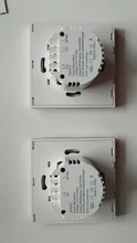 UBARO-Interruptor táctil AC100-240 europeo, panel LED de alimentación de pared de cristal templado en blanco y negro, 1/2/3 entradas